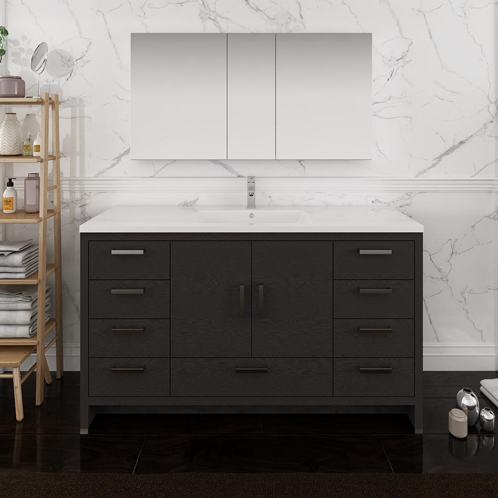 Fresca Imperia 60" Free Standing Single Sink Modern Bathroom Vanity w/ Medicine Cabinet Vanity Fresca 