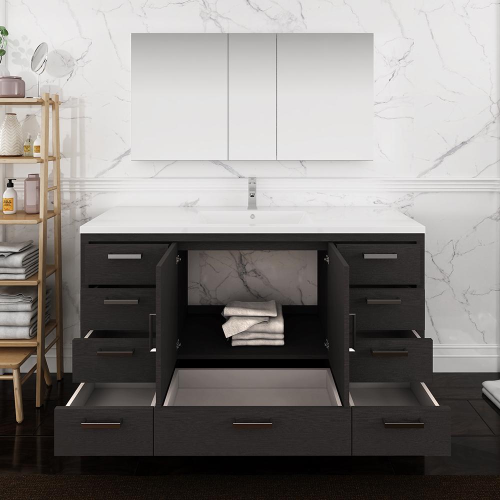 Fresca Imperia 60" Free Standing Single Sink Modern Bathroom Vanity w/ Medicine Cabinet Vanity Fresca 