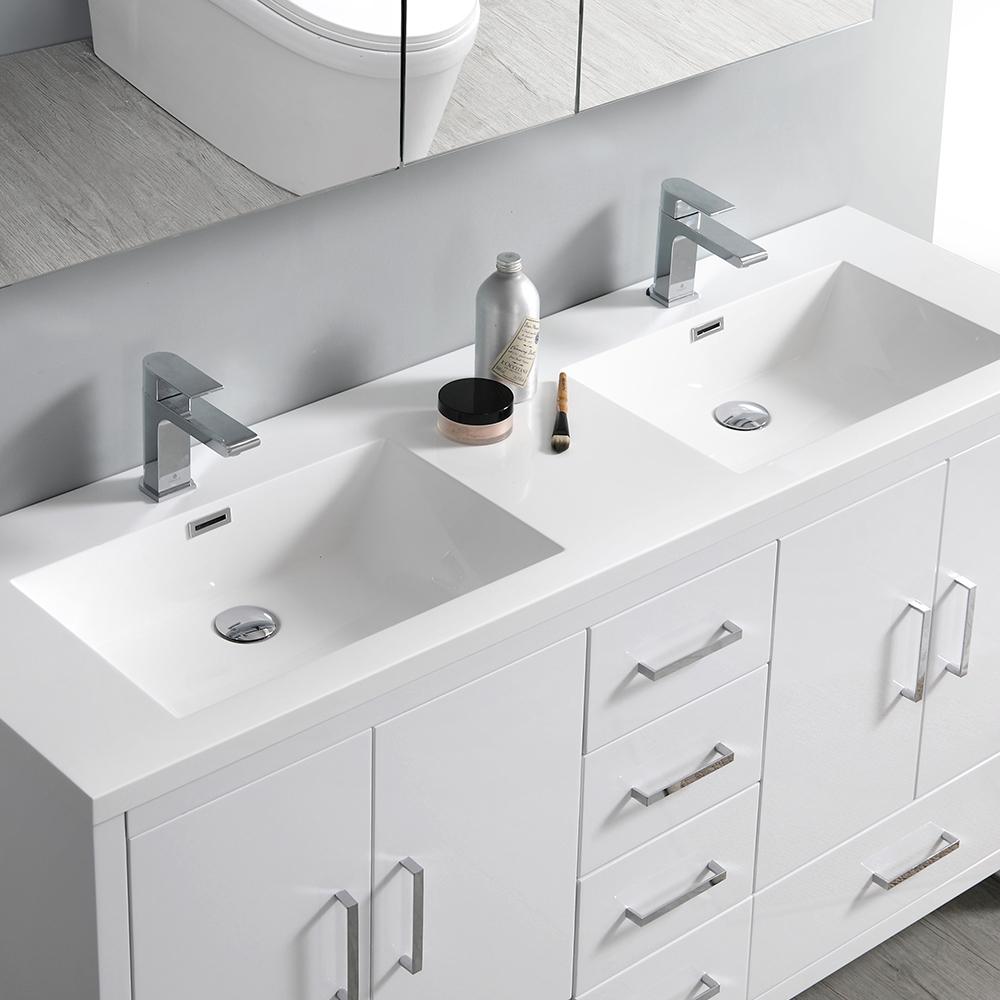 Fresca Imperia 60"Free Standing Double Sink Modern Bathroom Vanity w/ Medicine Cabinet Vanity Fresca 