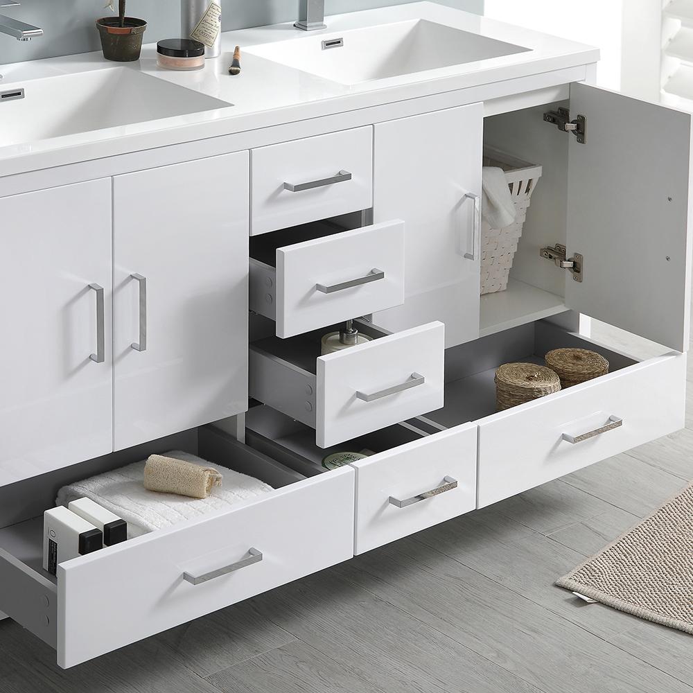 Fresca Imperia 60"Free Standing Double Sink Modern Bathroom Vanity w/ Medicine Cabinet Vanity Fresca 