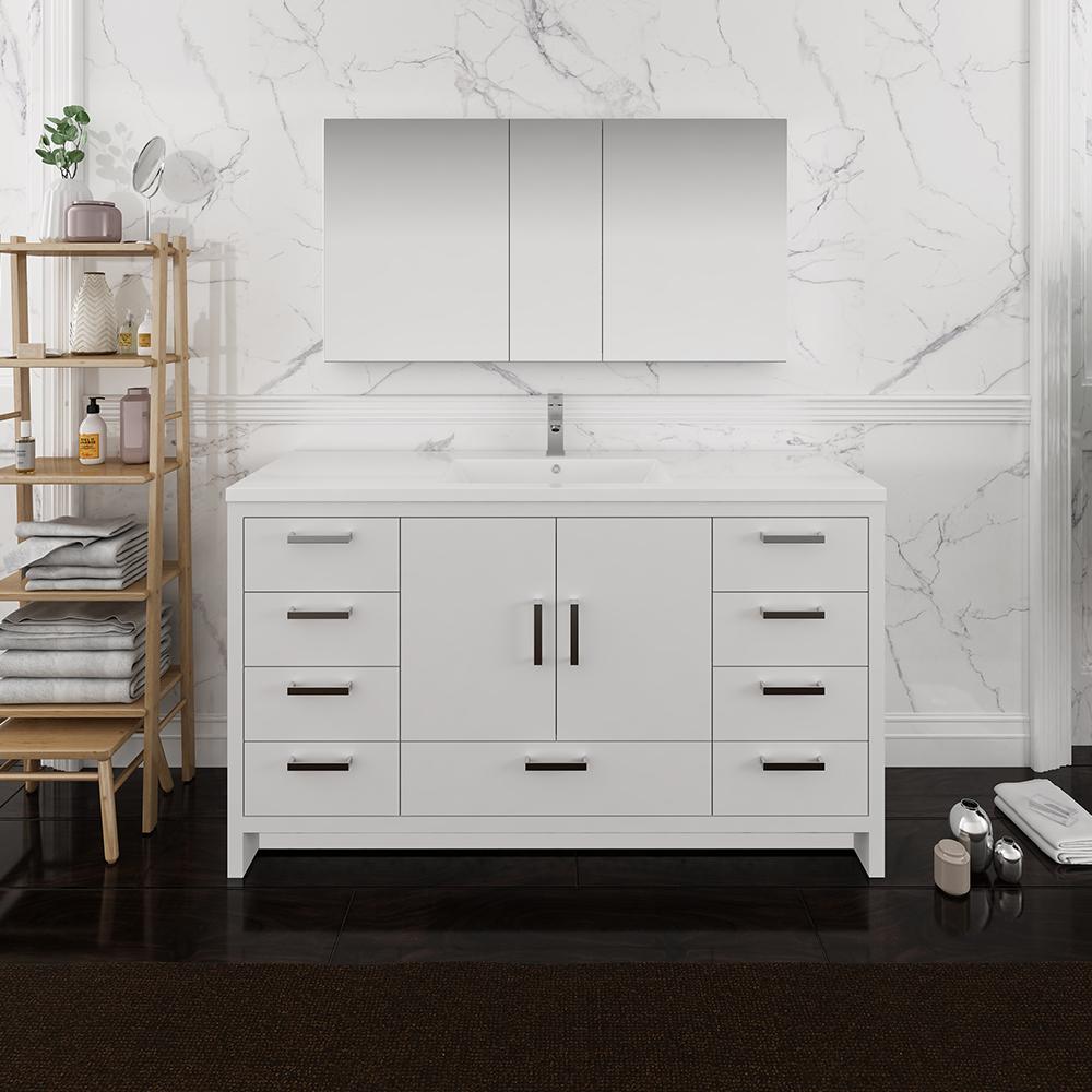 Fresca Imperia 60" Free Standing Single Sink Modern Bathroom Vanity w/ Medicine Cabinet Vanity Fresca 