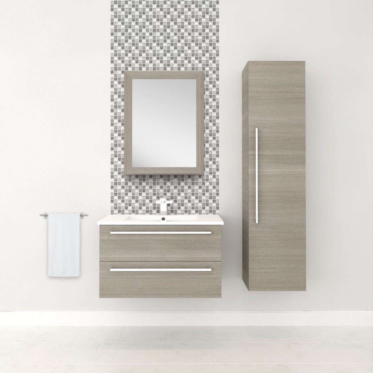 Aria 30'' Modern Wall Hung Vanity 2 Drawers With Top by Cutler Vanity Cutler Kitchen & Bath 