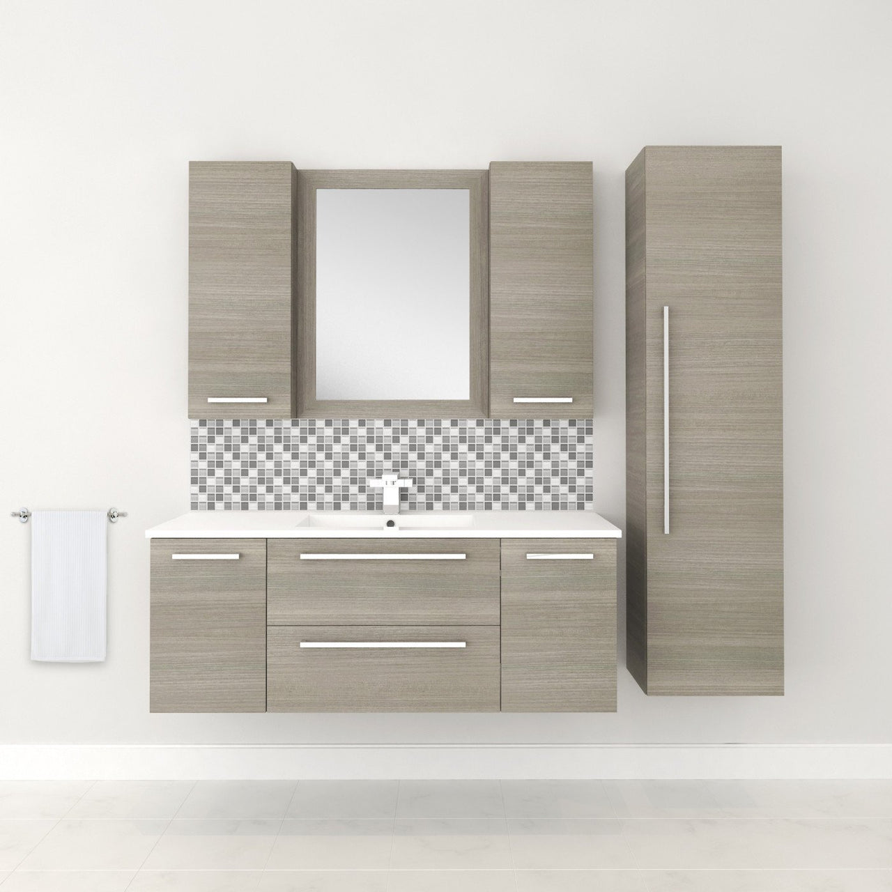 Aria 48'' Modern Wall Hung Vanity 2 Doors & 2 Drawers With Top by Cutler Vanity Cutler Kitchen & Bath 