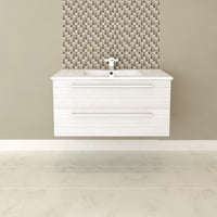 Thumbnail for White Chocolate 36'' Modern Wall Hung Vanity 2 Drawers With Top by Cutler Vanity Cutler Kitchen & Bath 