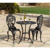 Thumbnail for Fiesta Outdoor Aluminum 3 Piece Bistro Set Outdoor Furniture Tuscan 