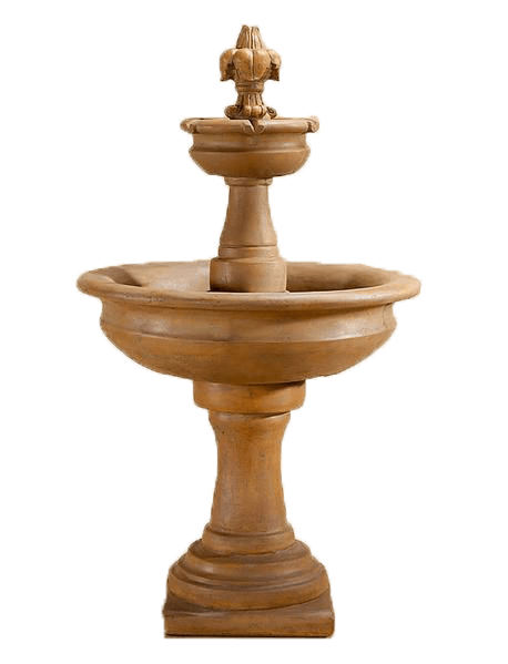 Fleur De Lis Two Tier Outdoor Cast Stone Garden Fountain Fountain Tuscan 