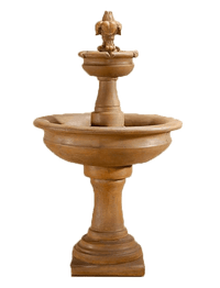 Thumbnail for Fleur De Lis Two Tier Outdoor Cast Stone Garden Fountain Fountain Tuscan 
