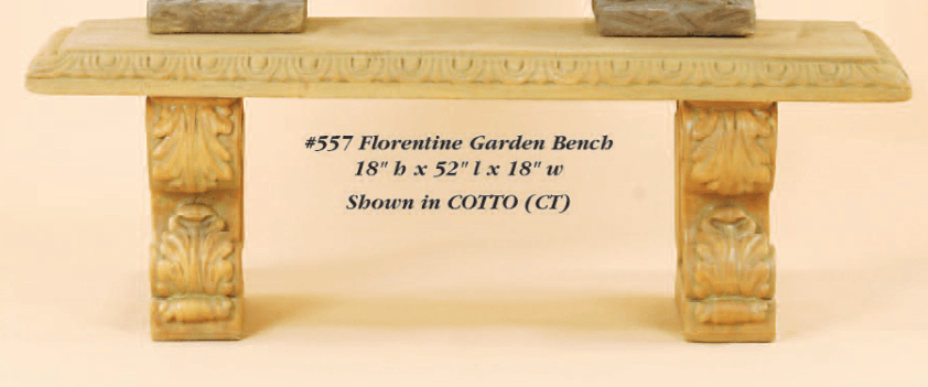 Florentine Garden Bench Cast Stone Outdoor Garden Planter Planter Tuscan 