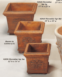 Thumbnail for Florentine Square Cast Stone Outdoor Garden Planter Planter Tuscan 