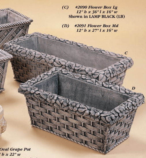 Flower Box Cast Stone Outdoor Garden Planter Planter Tuscan 