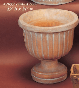 Fluted Urn Cast Stone Outdoor Garden Planter Platern Tuscan 