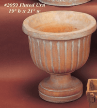 Thumbnail for Fluted Urn Cast Stone Outdoor Garden Planter Platern Tuscan 
