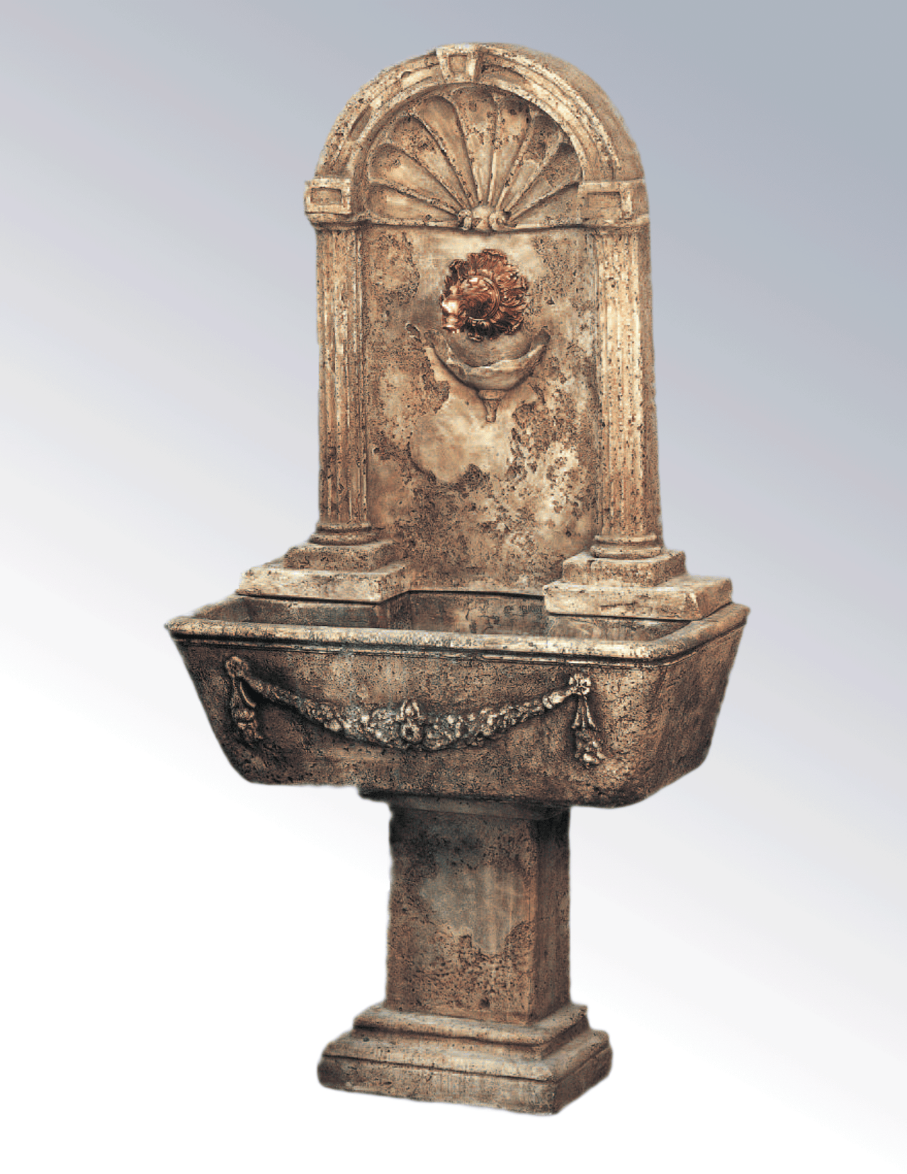 Foritalico Cast Stone Outdoor Garden Fountain for Bronze Spout Fountain Tuscan 