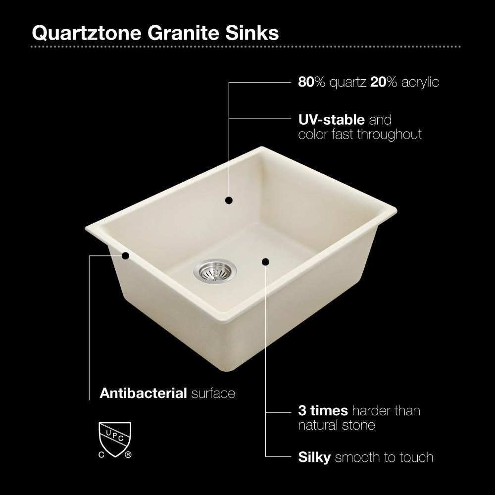 Houzer SAND Quartztone Series Granite Undermount Single Bowl Kitchen Sink, Sand Kitchen Sink - Undermount Houzer 