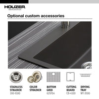 Thumbnail for Houzer SAND Quartztone Series Granite Undermount Single Bowl Kitchen Sink, Sand Kitchen Sink - Undermount Houzer 