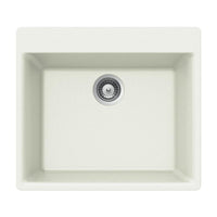 Thumbnail for Houzer Quartztone Series Granite Topmount Single Bowl Kitchen Sink, White Kitchen Sink - Topmount Houzer 