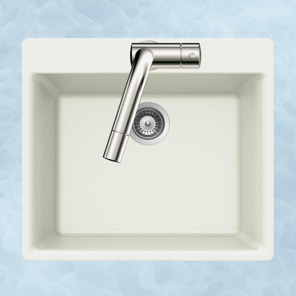 Houzer Quartztone Series Granite Topmount Single Bowl Kitchen Sink, White Kitchen Sink - Topmount Houzer 