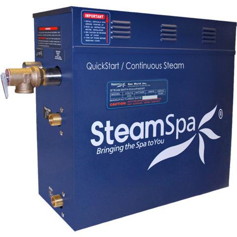 SteamSpa IN1050BN-A Indulgence 10.5 KW QuickStart Acu-Steam Bath Generator Package with Built-in Auto Drain in Brushed Nickel Steam Generators SteamSpa 