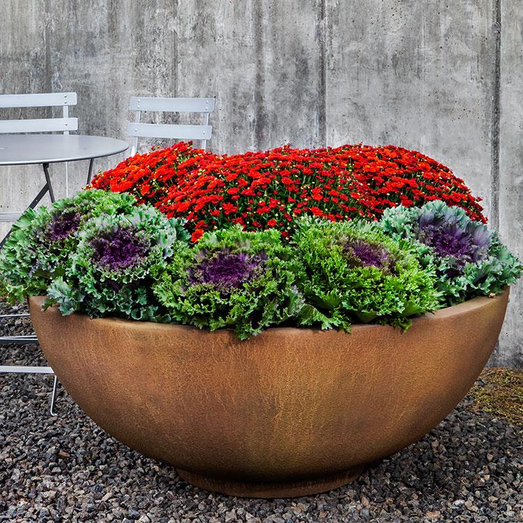 Campania International Contour Low Bowl Planter Urn/Planter Campania International 