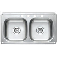 Thumbnail for Gourmetier GKTD33197 Drop-in Double Bowl Kitchen Sink Kitchen Sink Kingston Brass Default Title 