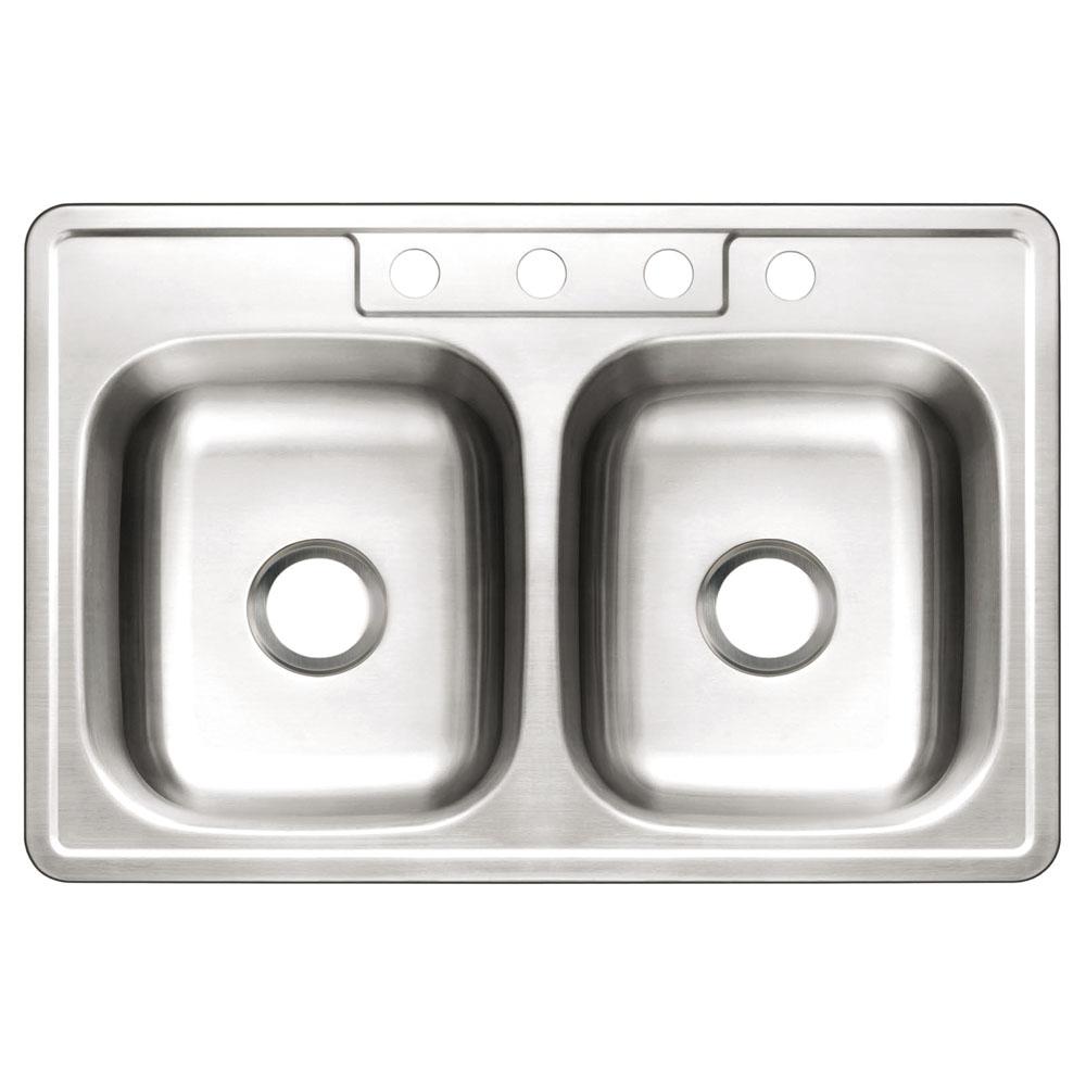 Gourmetier GKTD332210 Drop-in Double Bowl Kitchen Sink Kitchen Sink Kingston Brass Default Title 