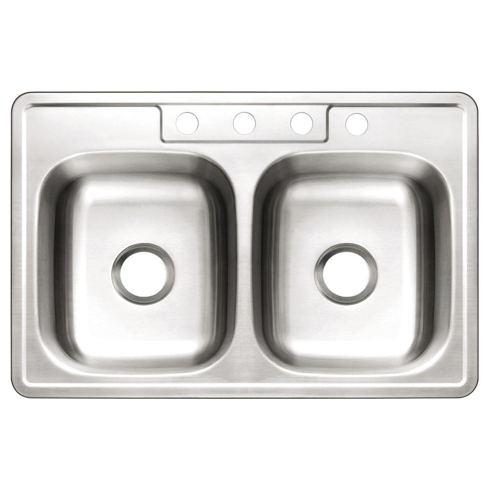 Gourmetier GKTD332210 Drop-in Double Bowl Kitchen Sink Kitchen Sink Kingston Brass Default Title 