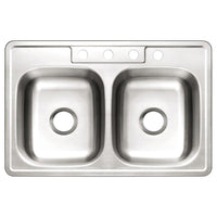 Thumbnail for Gourmetier GKTD332210 Drop-in Double Bowl Kitchen Sink Kitchen Sink Kingston Brass Default Title 