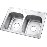 Thumbnail for Gourmetier GKTD33227 Drop-in Double Bowl Kitchen Sink Kitchen Sink Kingston Brass Default Title 