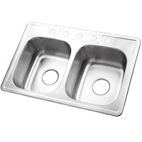 Thumbnail for Gourmetier GKTD332285 Drop-in Double Bowl Kitchen Sink Kitchen Sink Kingston Brass Default Title 