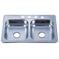 Thumbnail for Gourmetier GKTD33228MR Drop-in Double Bowl Kitchen Sink Kitchen Sink Kingston Brass Default Title 