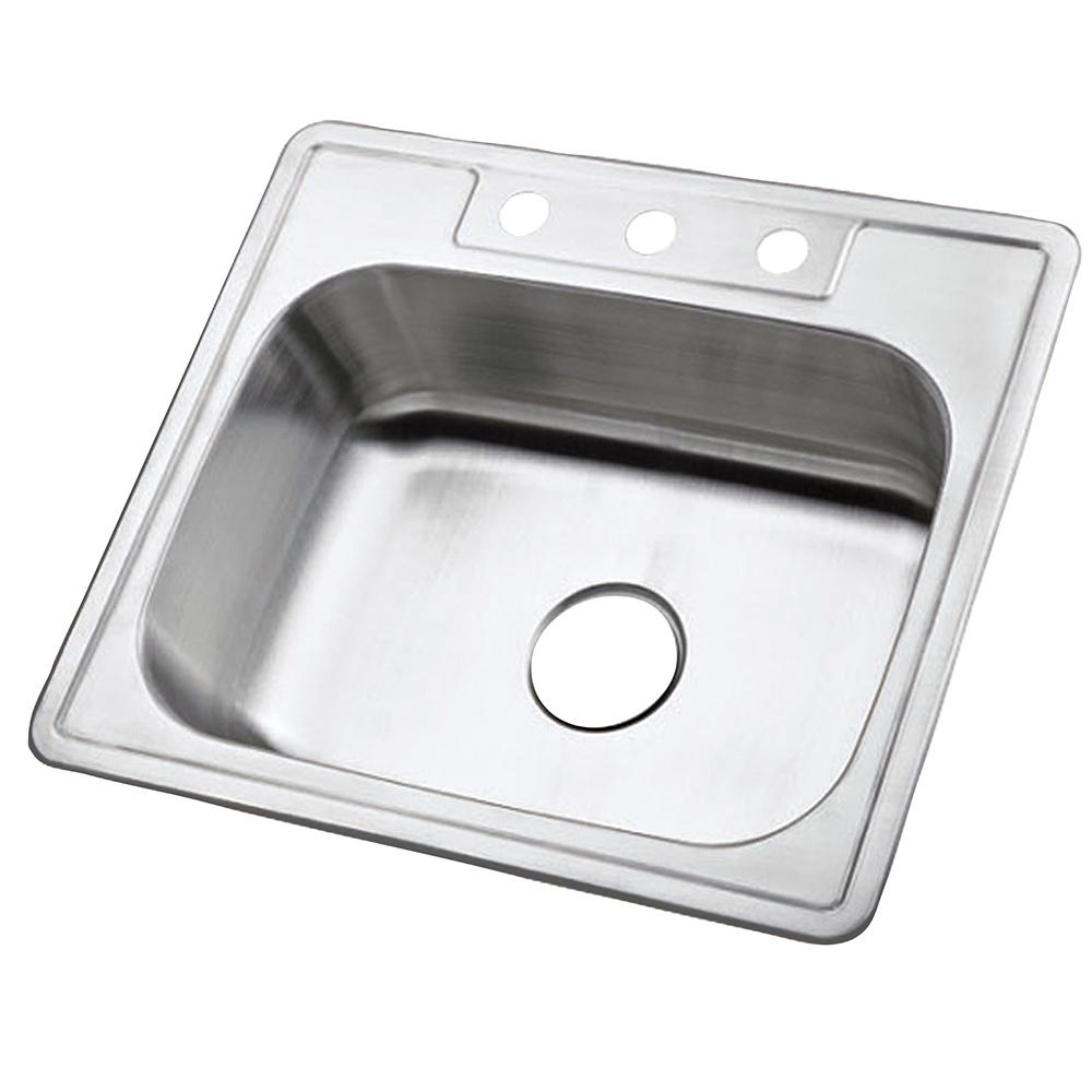 Gourmetier GKTS2520 Drop-in Single Bowl Kitchen Sink Kitchen Sink Kingston Brass Default Title 