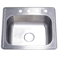 Thumbnail for Gourmetier GKTS2522 Drop-in Single Bowl Kitchen Sink Kitchen Sink Kingston Brass Default Title 