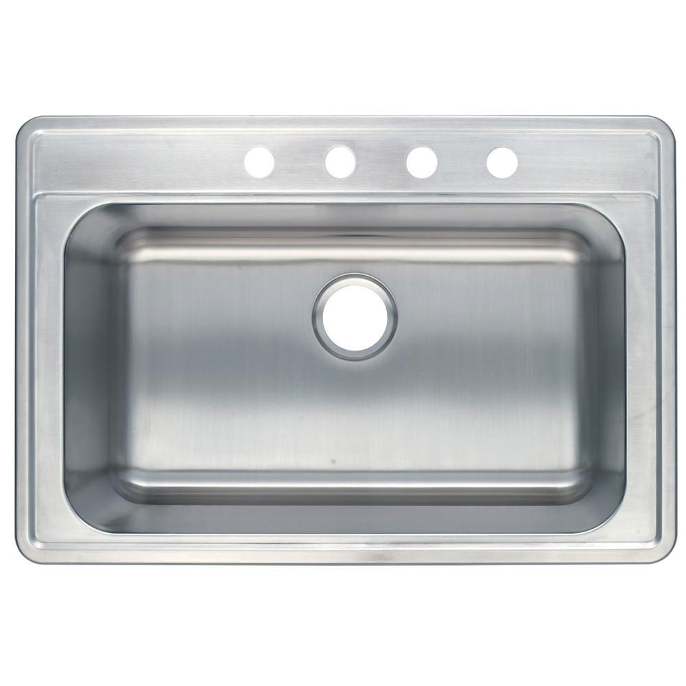 Gourmetier GKTS332290 Drop-in Single Bowl Kitchen Sink Kitchen Sink Kingston Brass Default Title 