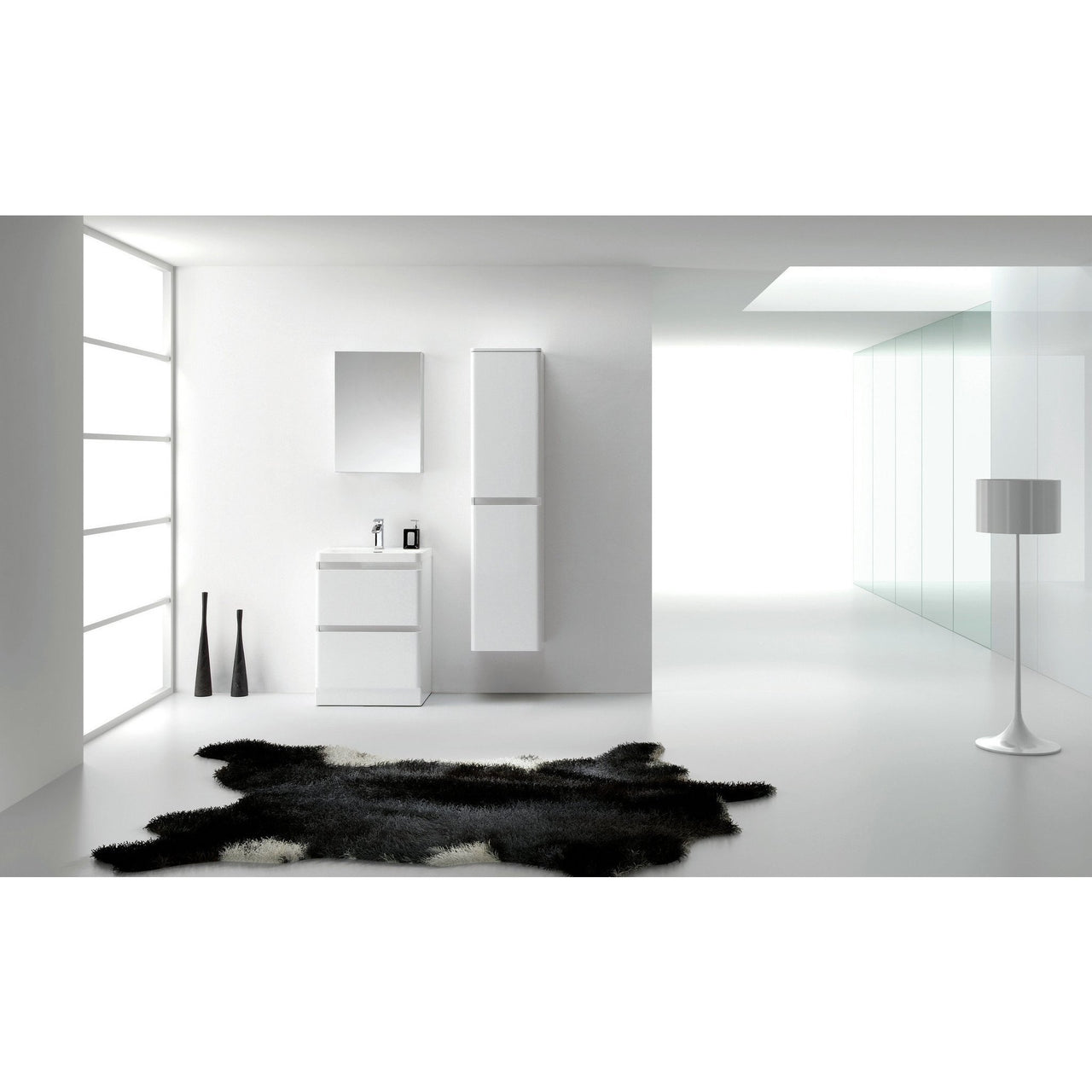 Eviva Glazzy® 24" Floor Mount Modern Bathroom Vanity (High Glossy White) Vanity Eviva 