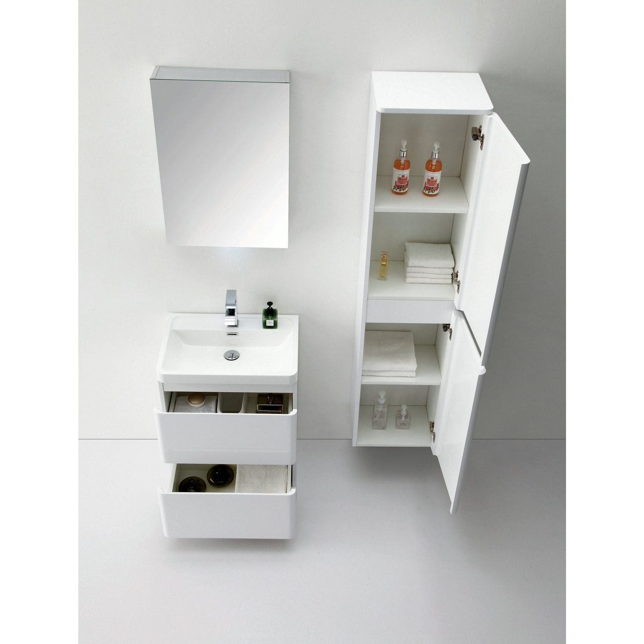 Eviva Glazzy® 24" Floor Mount Modern Bathroom Vanity (High Glossy White) Vanity Eviva 