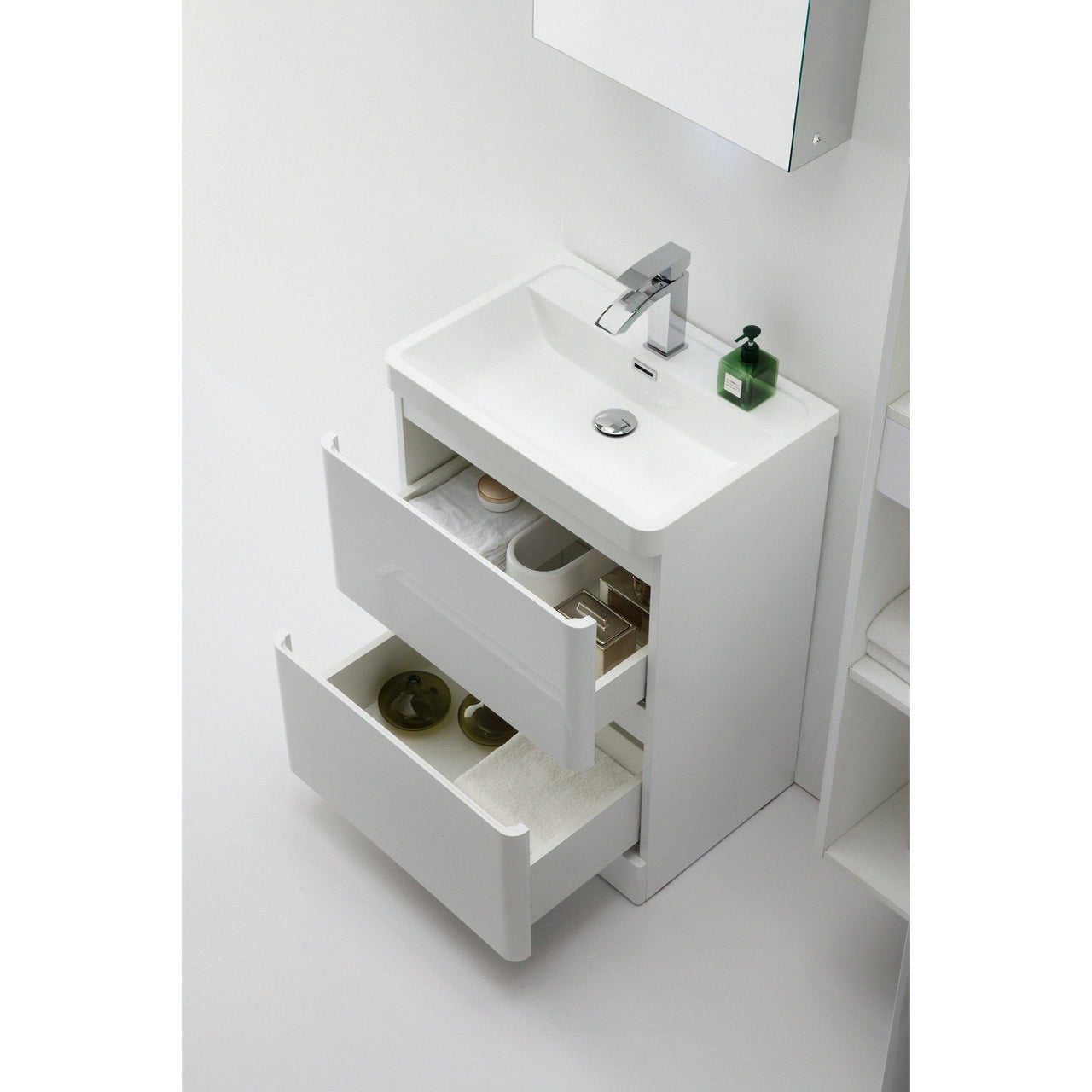 Eviva Glazzy® 24" Floor Mount Modern Bathroom Vanity (High Glossy White) Vanity Eviva 