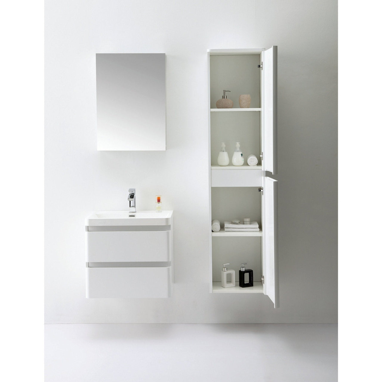 Eviva Glazzy® 24" Wall Mount Modern Bathroom Vanity (High Glossy White) Vanity Eviva 
