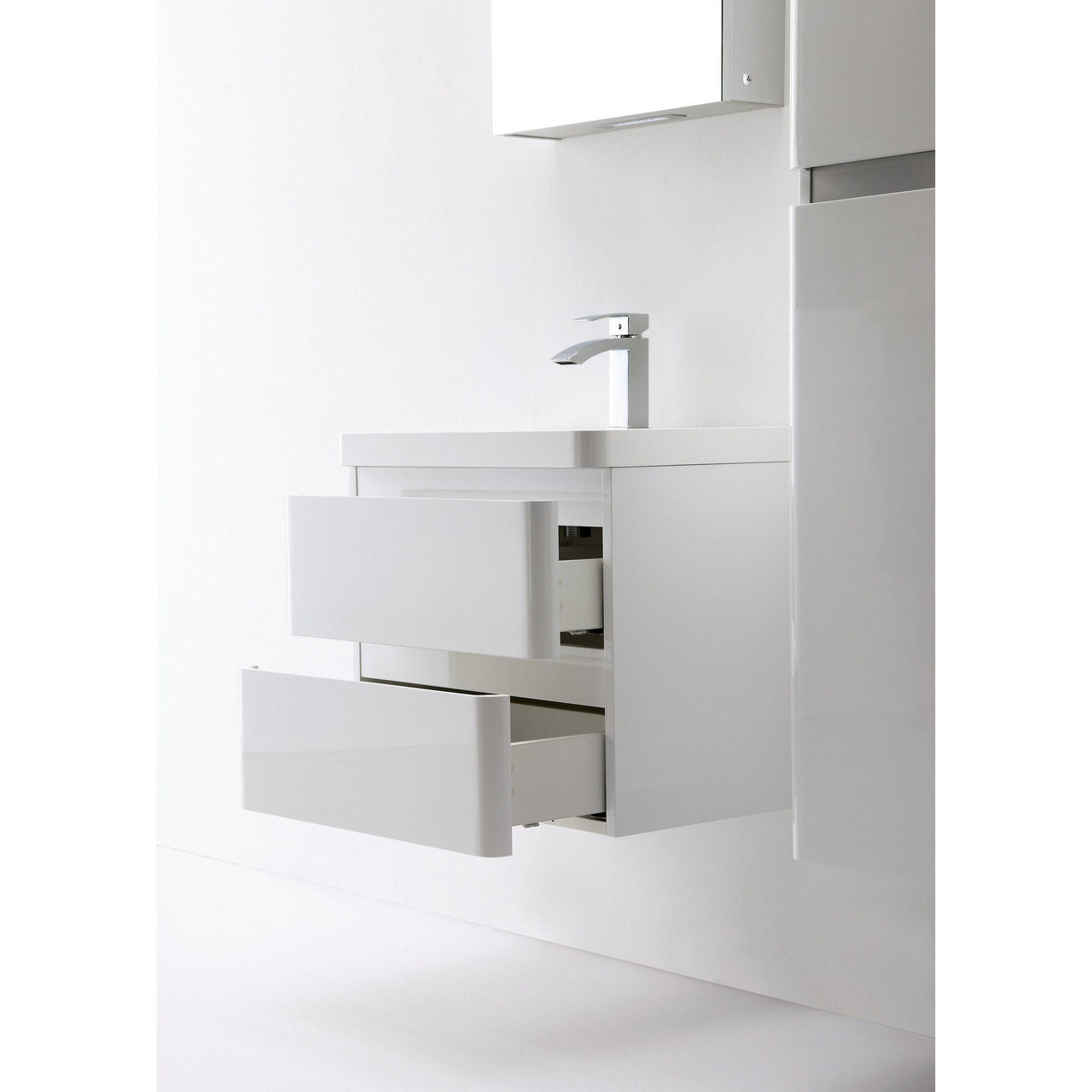 Eviva Glazzy® 24" Wall Mount Modern Bathroom Vanity (High Glossy White) Vanity Eviva 