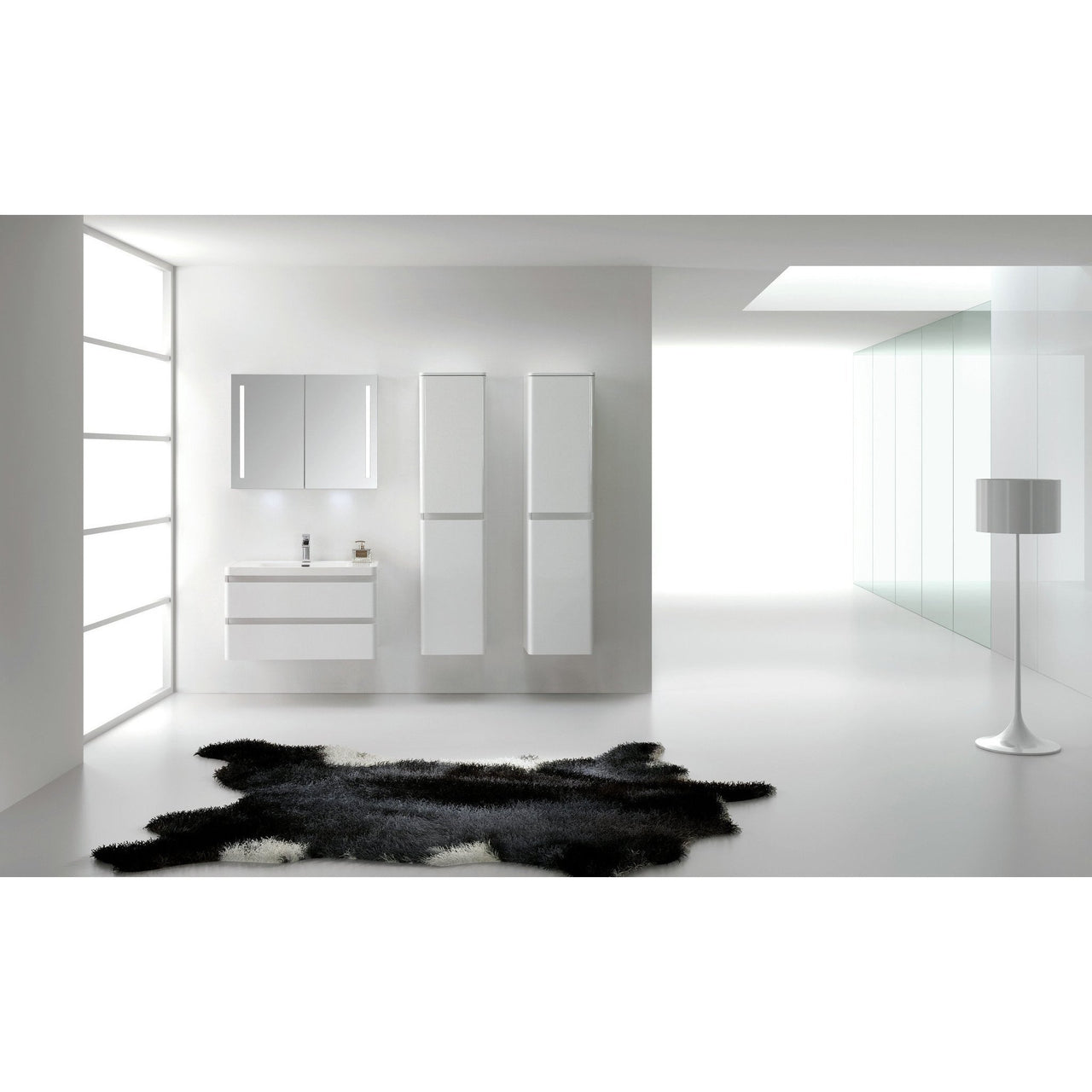 Eviva Glazzy® 36" Wall Mount Modern Bathroom Vanity (High Glossy White) Vanity Eviva 