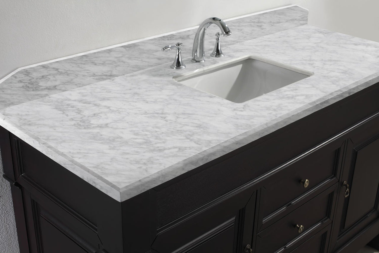 Virtu USA Huntshire 60" Single Square Sink Dark Walnut Top Vanity with Mirror Vanity Virtu USA 