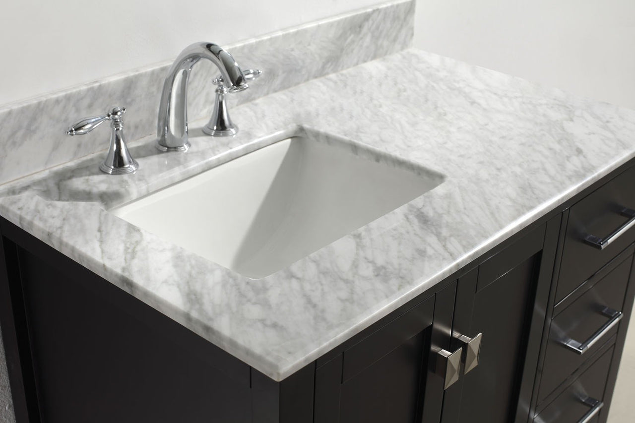 Virtu USA Caroline Avenue 36" Single Square Sink Espresso Top with Mirror Vanity Virtu USA 