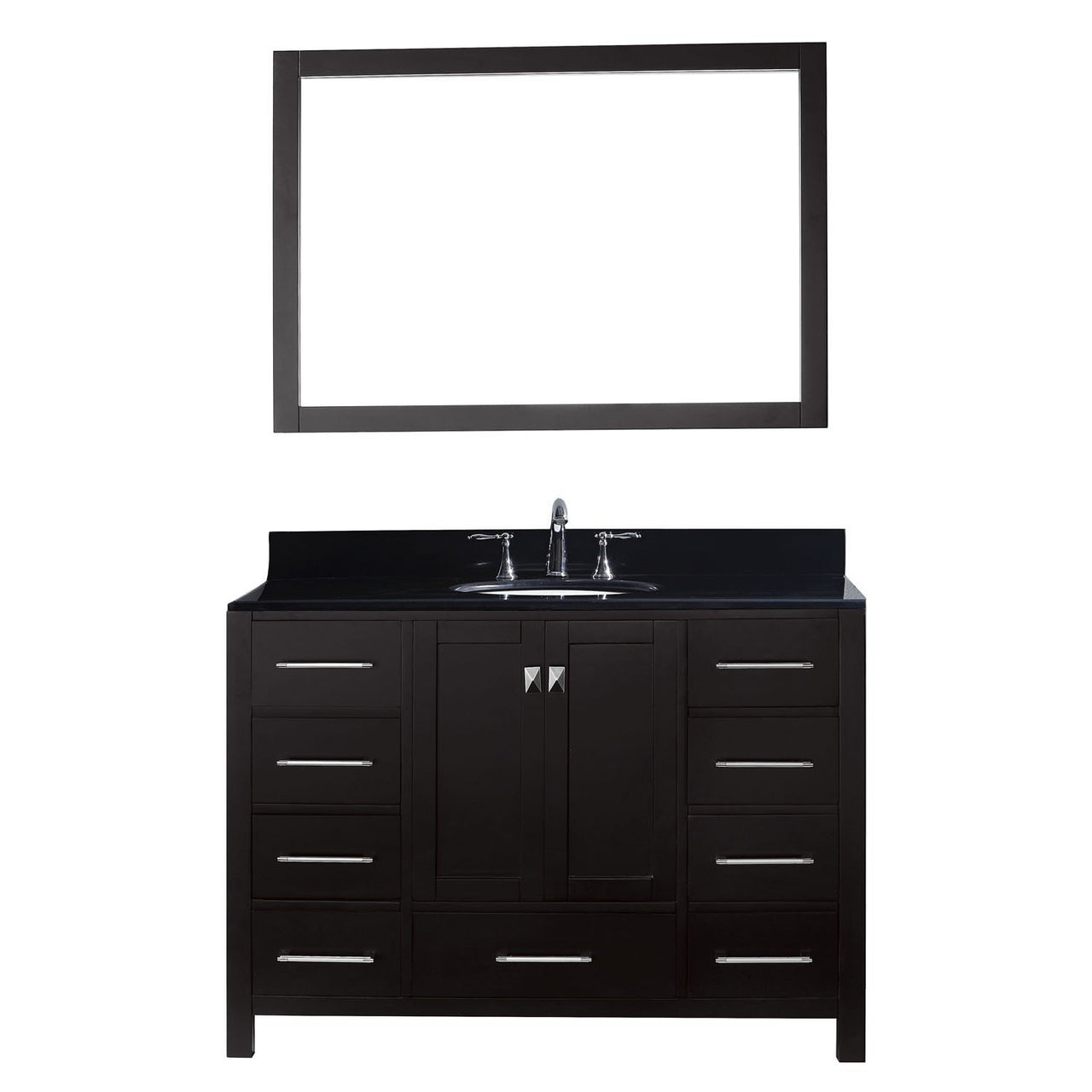 Virtu USA Caroline Avenue 48" Single Round Sink Espresso Top Vanity in Espresso with Mirror Vanity Virtu USA 