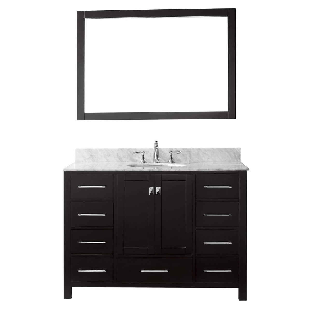 Virtu USA Caroline Avenue 48" Single Round Sink Espresso Top Vanity in Espresso with Mirror Vanity Virtu USA 