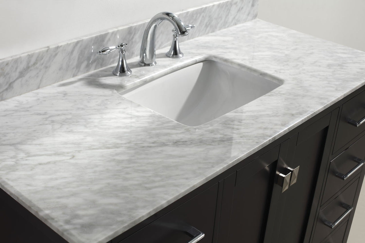 Virtu USA Caroline Avenue 48" Single Square Sink Espresso Top Vanity in Espresso with Mirror Vanity Virtu USA 