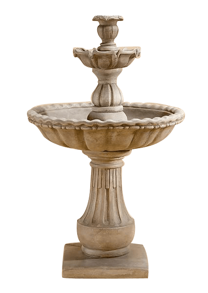 Gaetana Two Tier Outdoor Cast Stone Garden Fountain Fountain Tuscan 