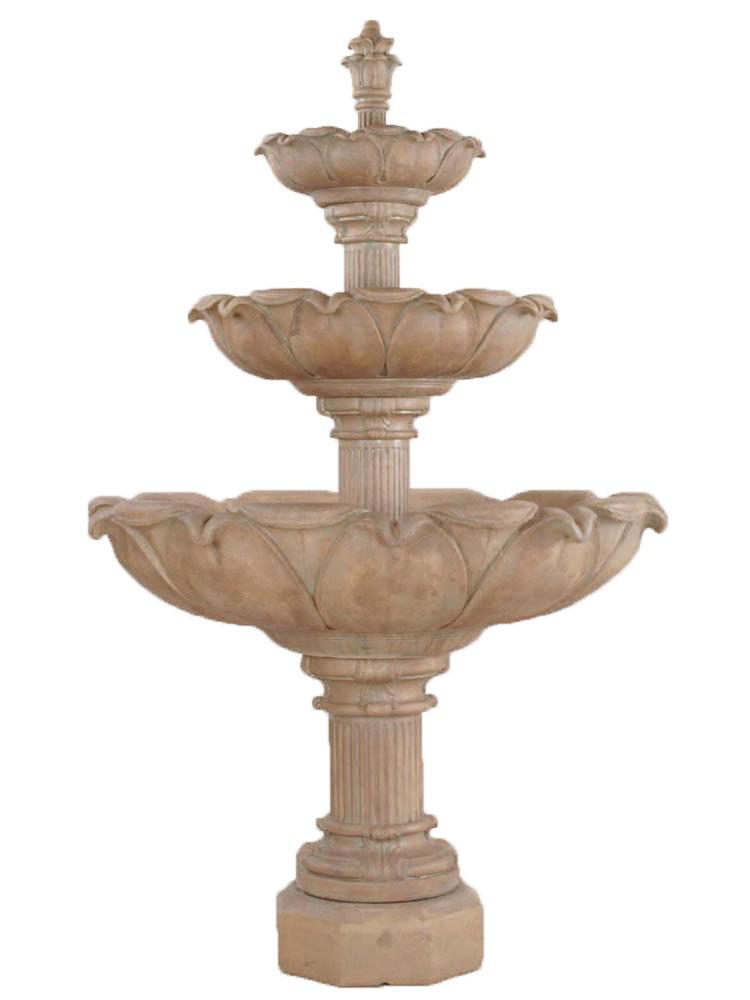 Acquarossa Three Tier Cast Stone Outdoor Garden Fountain Fountain Tuscan 