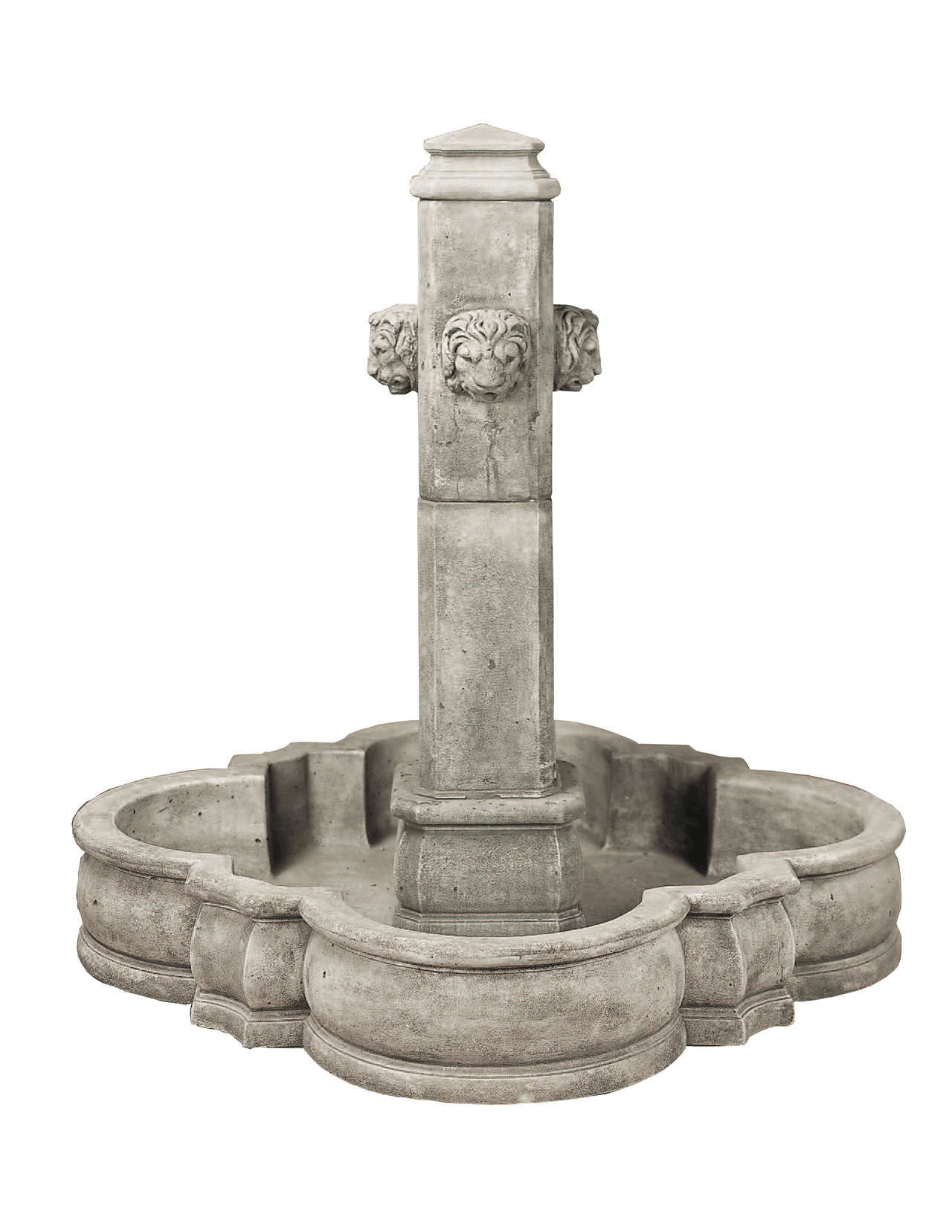 Via Veneto Outdoor Cast Stone Garden Fountain With Spout Fountain Tuscan 