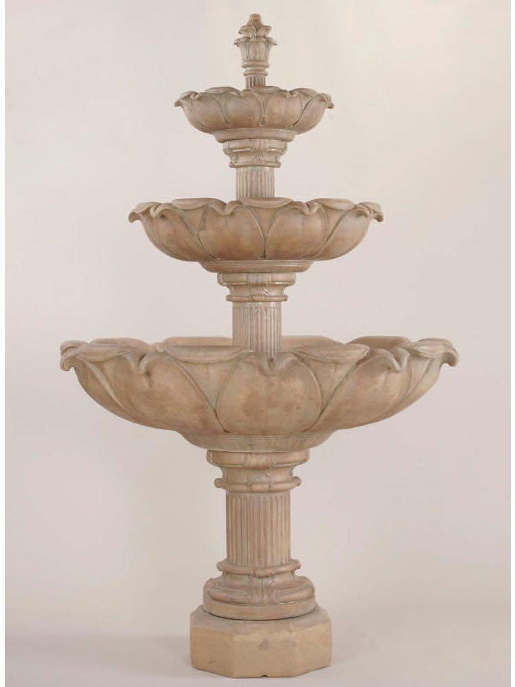 Acquarossa Three Tier Cast Stone Outdoor Garden Fountain Fountain Tuscan 