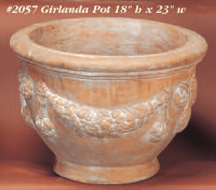 Girlanda Pot Cast Stone Outdoor Garden Planter Planter Tuscan 