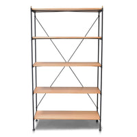 Thumbnail for Hudson Industrial Standard Bookcase - Oak/Gray Bookcase Gingko 
